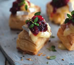 Cranberry camembert puffs